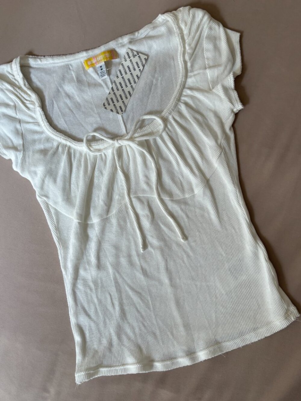 Urban Outfitters White Babydoll Top - M, NWT - Picture 3 of 4